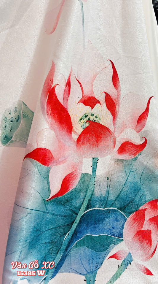 3D Lotus Floral Ao Dai - Vietnamese Ao Dai For Women - Uniform Ao Dai