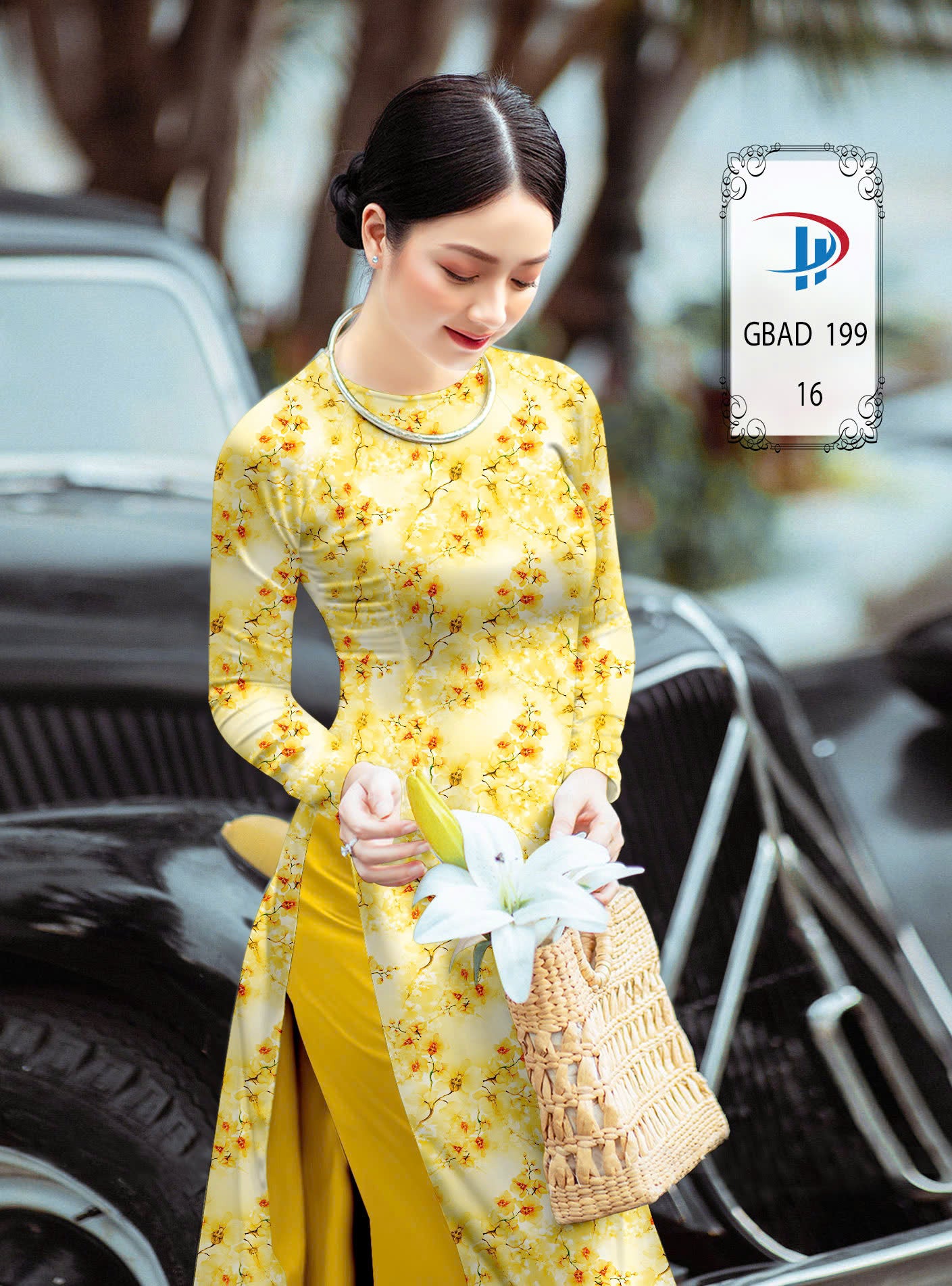 3D Floral Ao Dai - Vietnamese Traditional Ao Dai - Round Neck