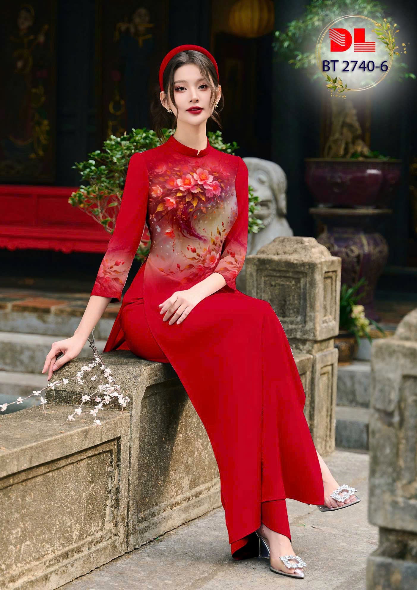 3D Floral Ao Dai - Vietnamese Ao Dai For Women - 3D Silk Ao Dai