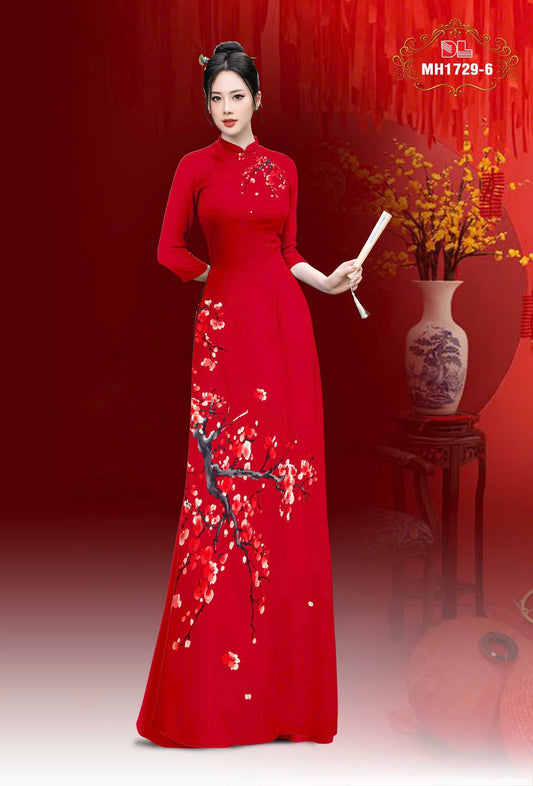 3D Floral Ao Dai - Vietnamese Long Dress Ao Dai - Áo Dài Truyền Thống