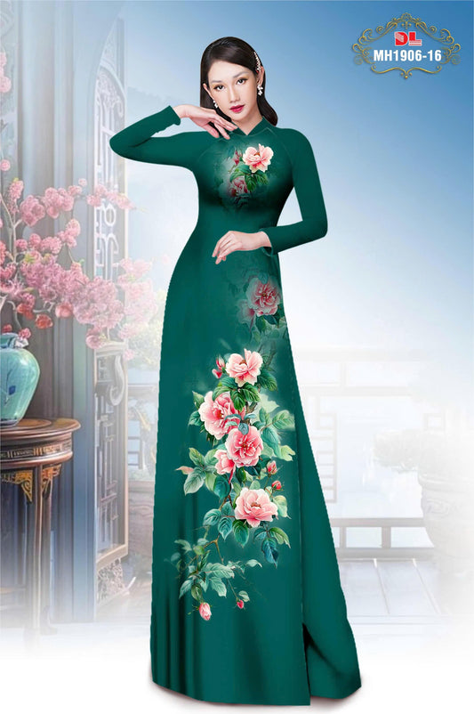 3D Printed Hibiscus Ao Dai For Women | Ao Dai Vietnamese