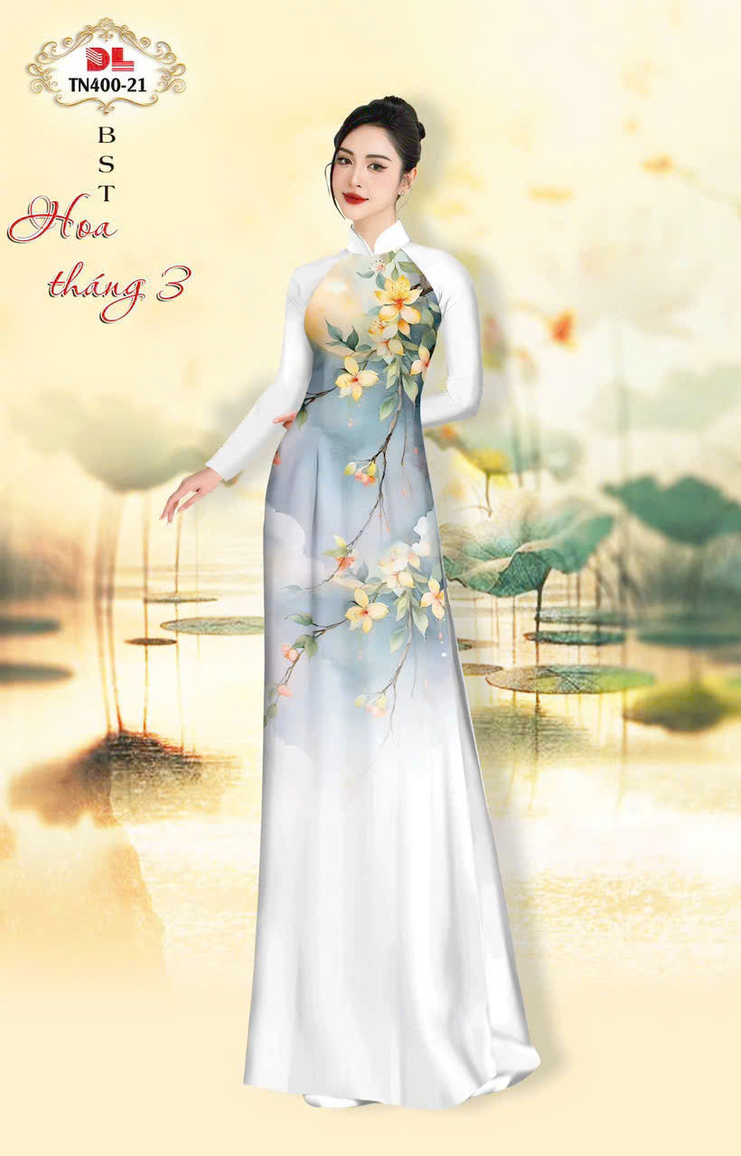 3D Printed Silk Ao Dai - Vietnamese Ao Dai For Women - Áo Dài Truyền Thống