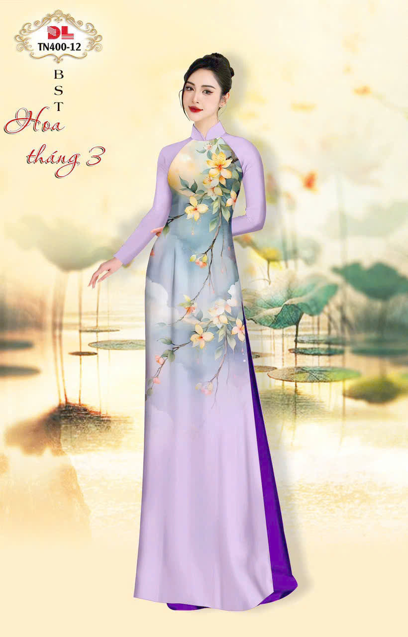 3D Printed Silk Ao Dai - Vietnamese Ao Dai For Women - Áo Dài Truyền Thống