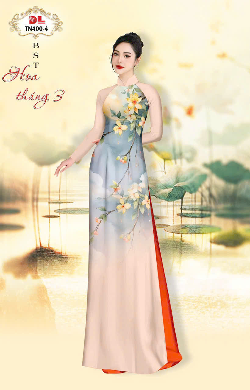3D Printed Silk Ao Dai - Vietnamese Ao Dai For Women - Áo Dài Truyền Thống