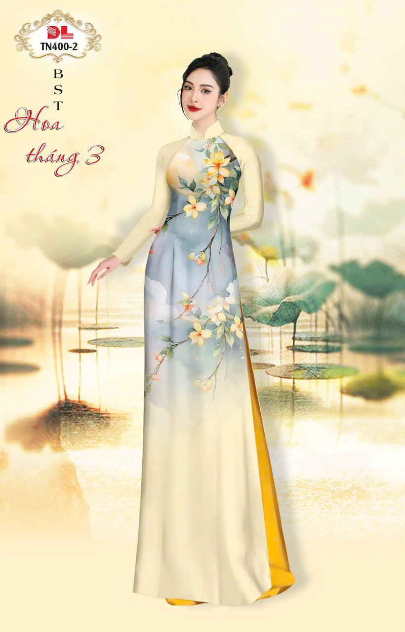 3D Printed Silk Ao Dai - Vietnamese Ao Dai For Women - Áo Dài Truyền Thống