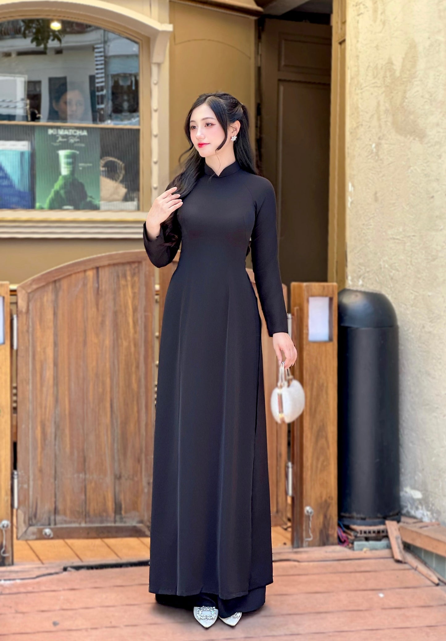 BLACK Ao Dai Dress | Pre made Traditional ao dai for women | Vietnamese long dress