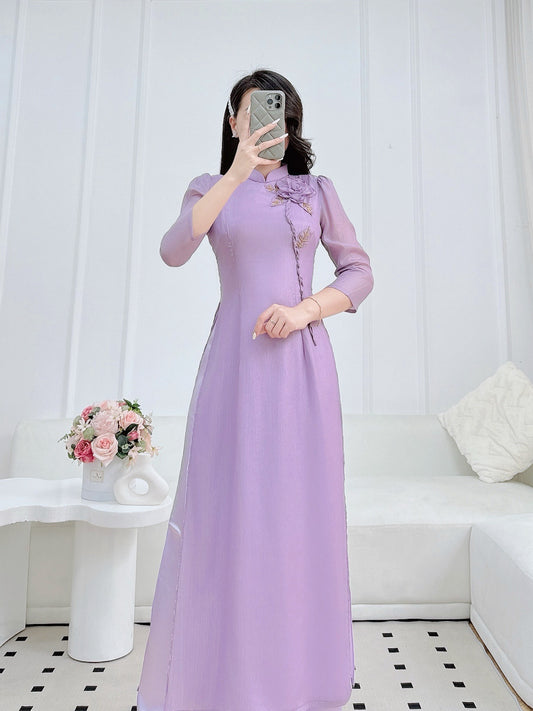 Pre-made Vietnamese Ao Dai For Women | Vietnamese long dress with Pants