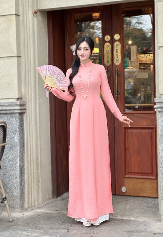 Áo Dài Gấm | Traditional Ao Dai For Women | No Pants | Uniform Ao Dai