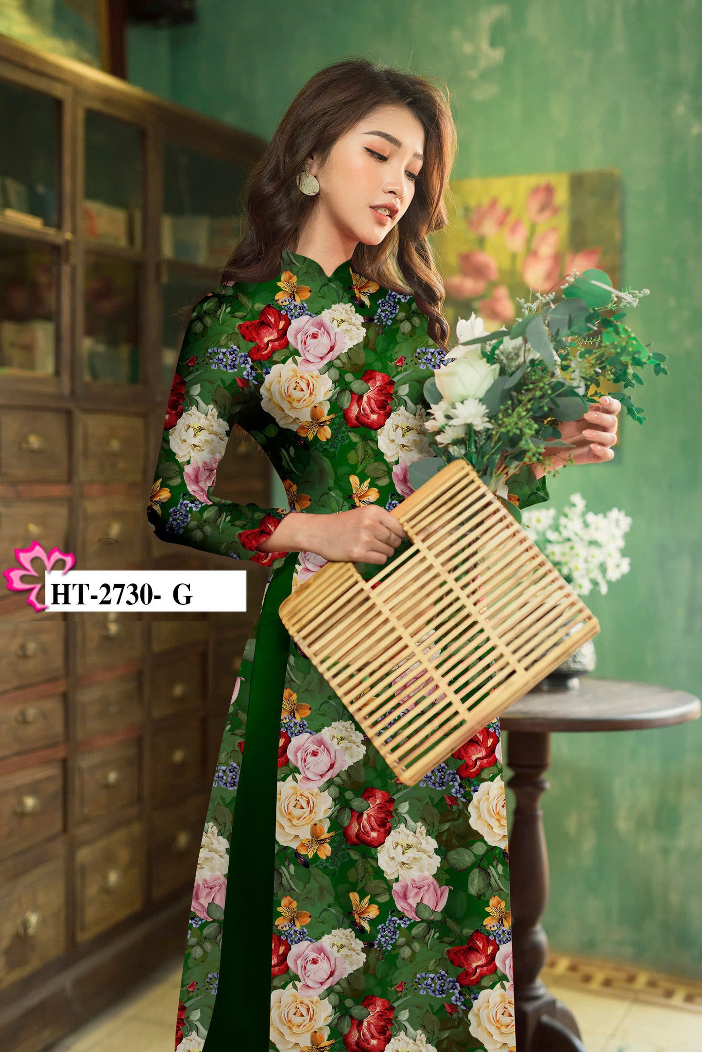3D Ao Dai For Women | Rose Printed Ao Dai Vietnam
