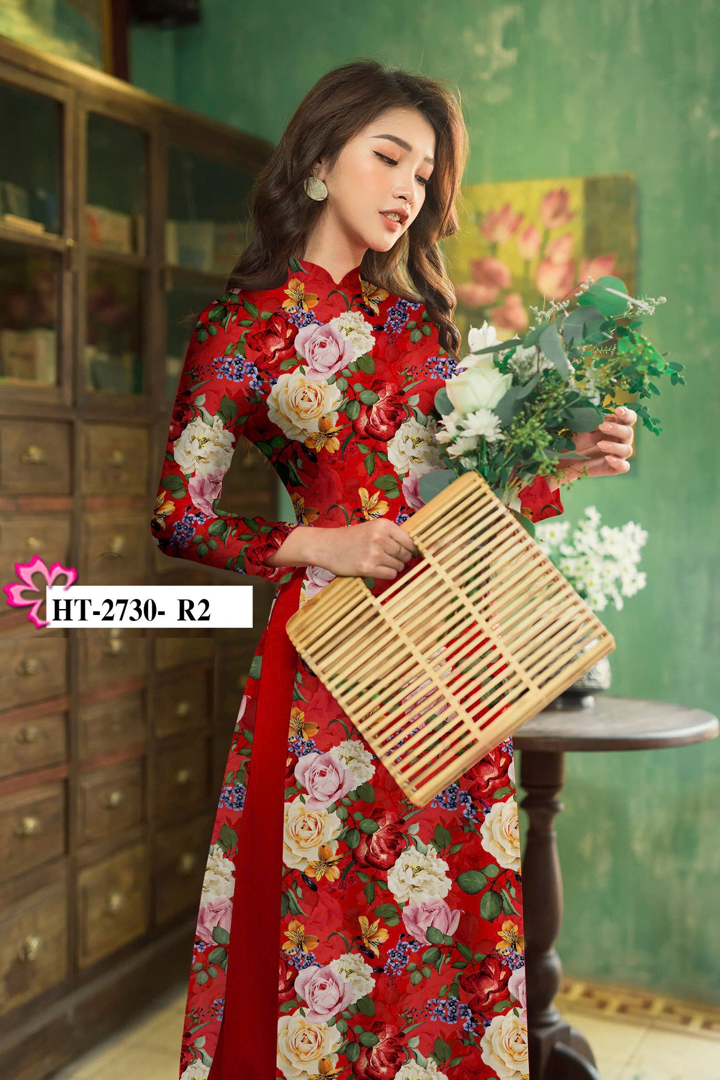3D Ao Dai For Women | Rose Printed Ao Dai Vietnam