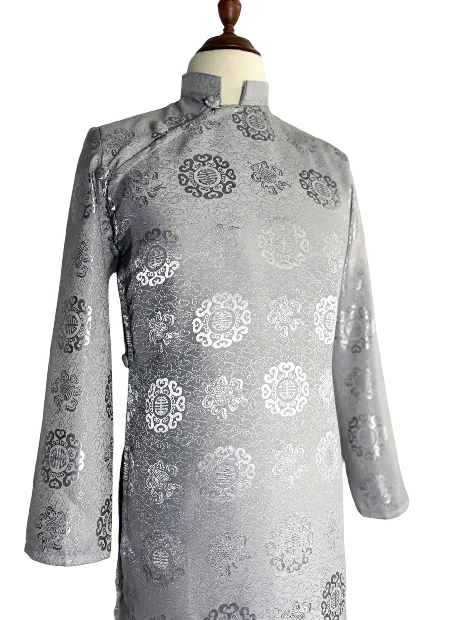 Gray Gam Ao Dai For Men - Ao Dai Truyen Thong Nam | Men Ao Dai