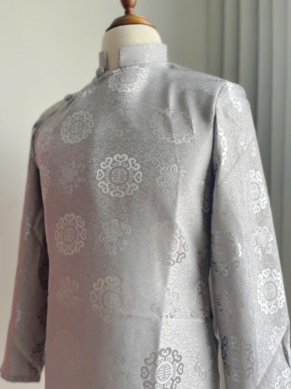 Gray Gam Ao Dai For Men - Ao Dai Truyen Thong Nam | Men Ao Dai
