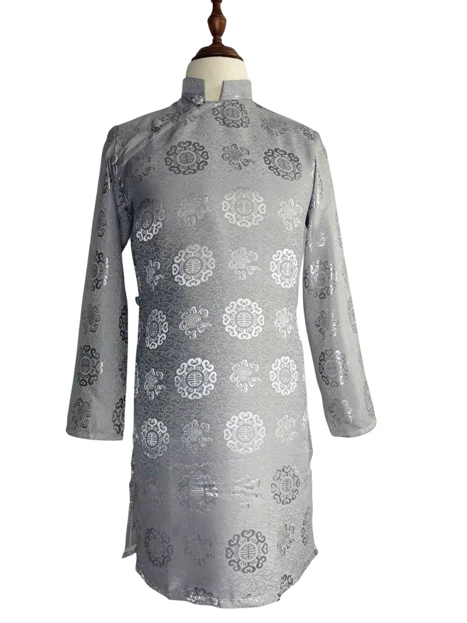 Gray Gam Ao Dai For Men - Ao Dai Truyen Thong Nam | Men Ao Dai