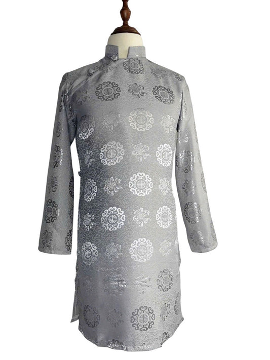 Gray Gam Ao Dai For Men - Ao Dai Truyen Thong Nam | Men Ao Dai