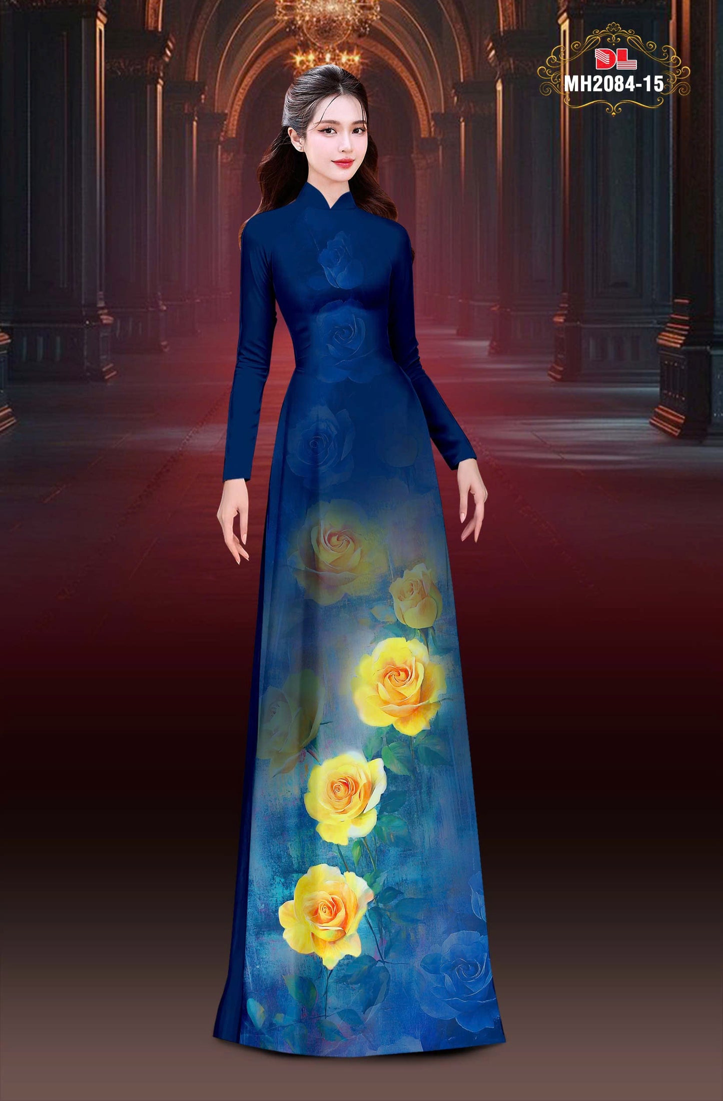 Pre-order 3D Rose Traditional Vietnamese Ao Dai | Ao Dai Viet Nam