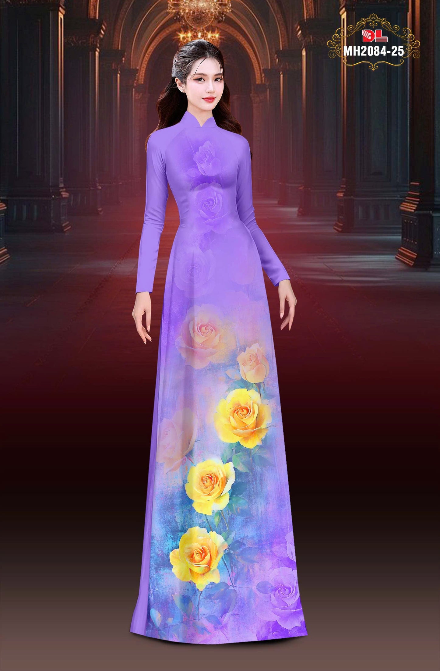 Pre-order 3D Rose Traditional Vietnamese Ao Dai | Ao Dai Viet Nam