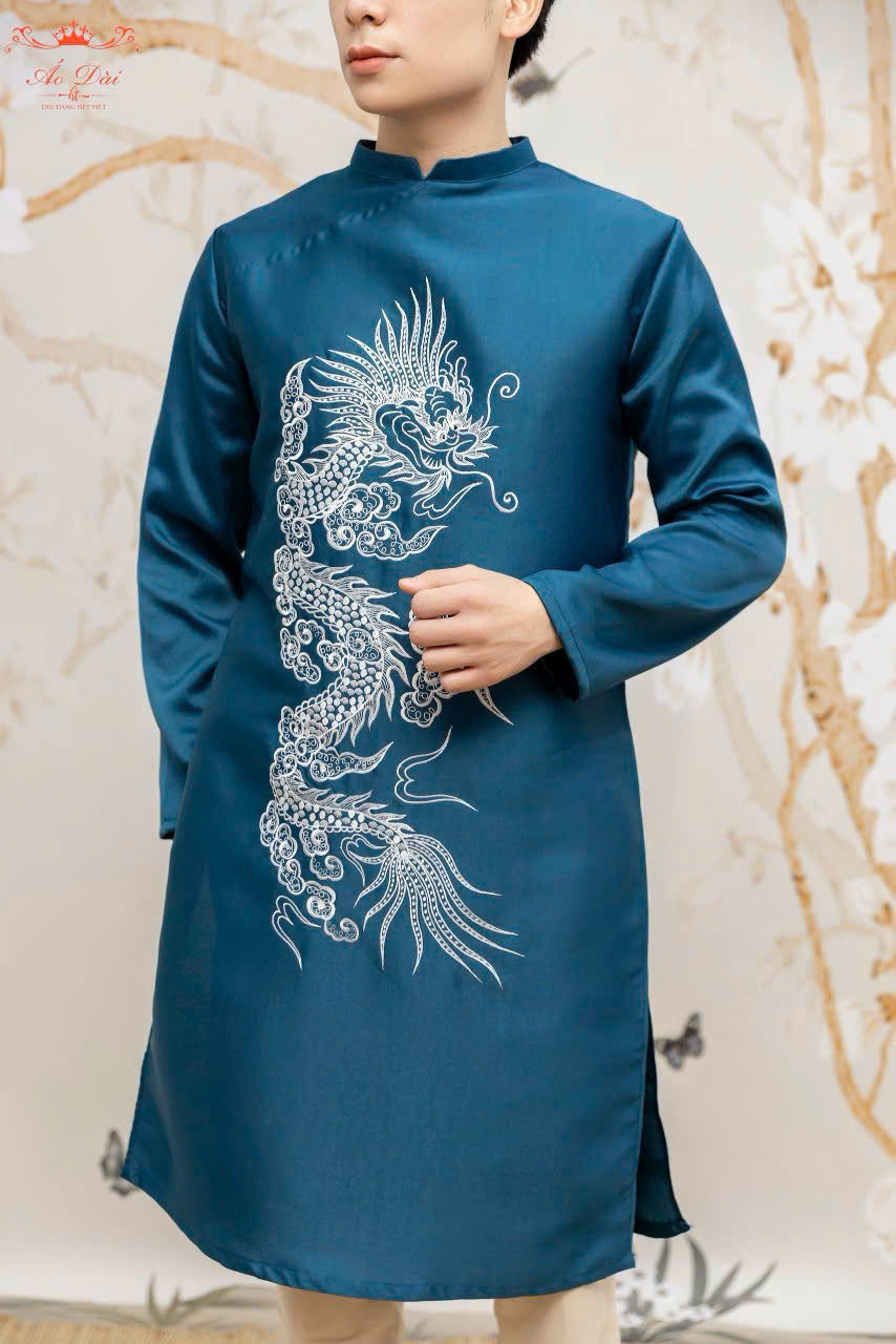 Men Dress- Blue Dragon Ao Dai For Men