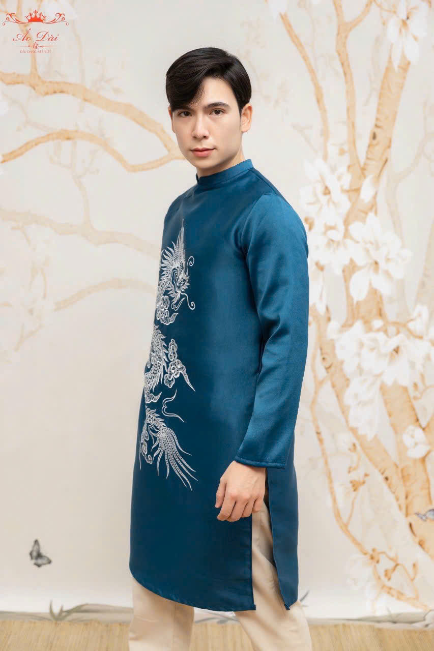 Men Dress- Blue Dragon Ao Dai For Men