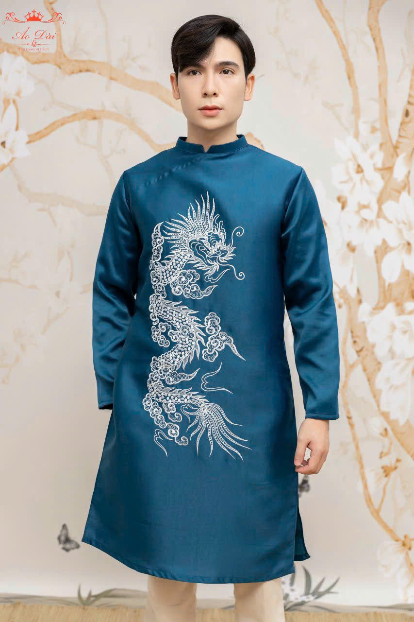 Men Dress- Blue Dragon Ao Dai For Men