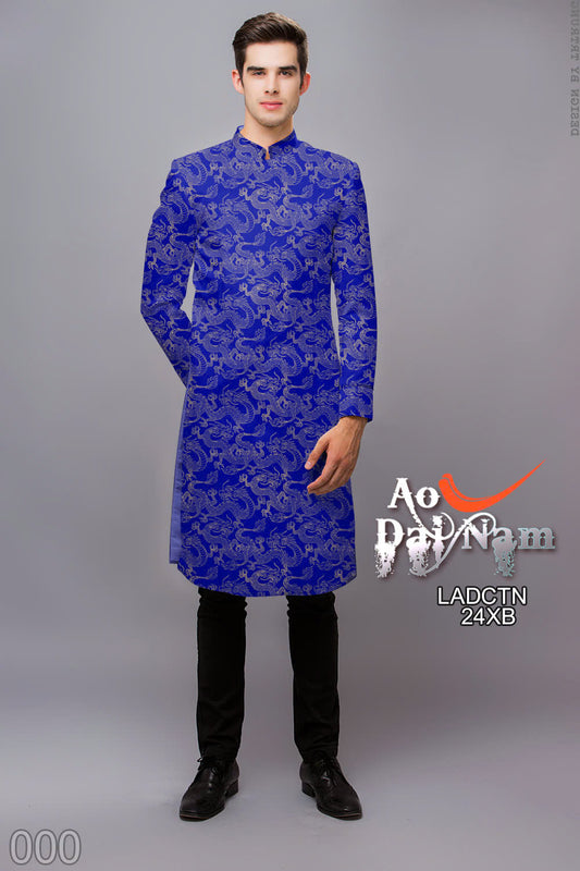 Men's Ao Dai - Dragon Pattern Printed Ao Dai