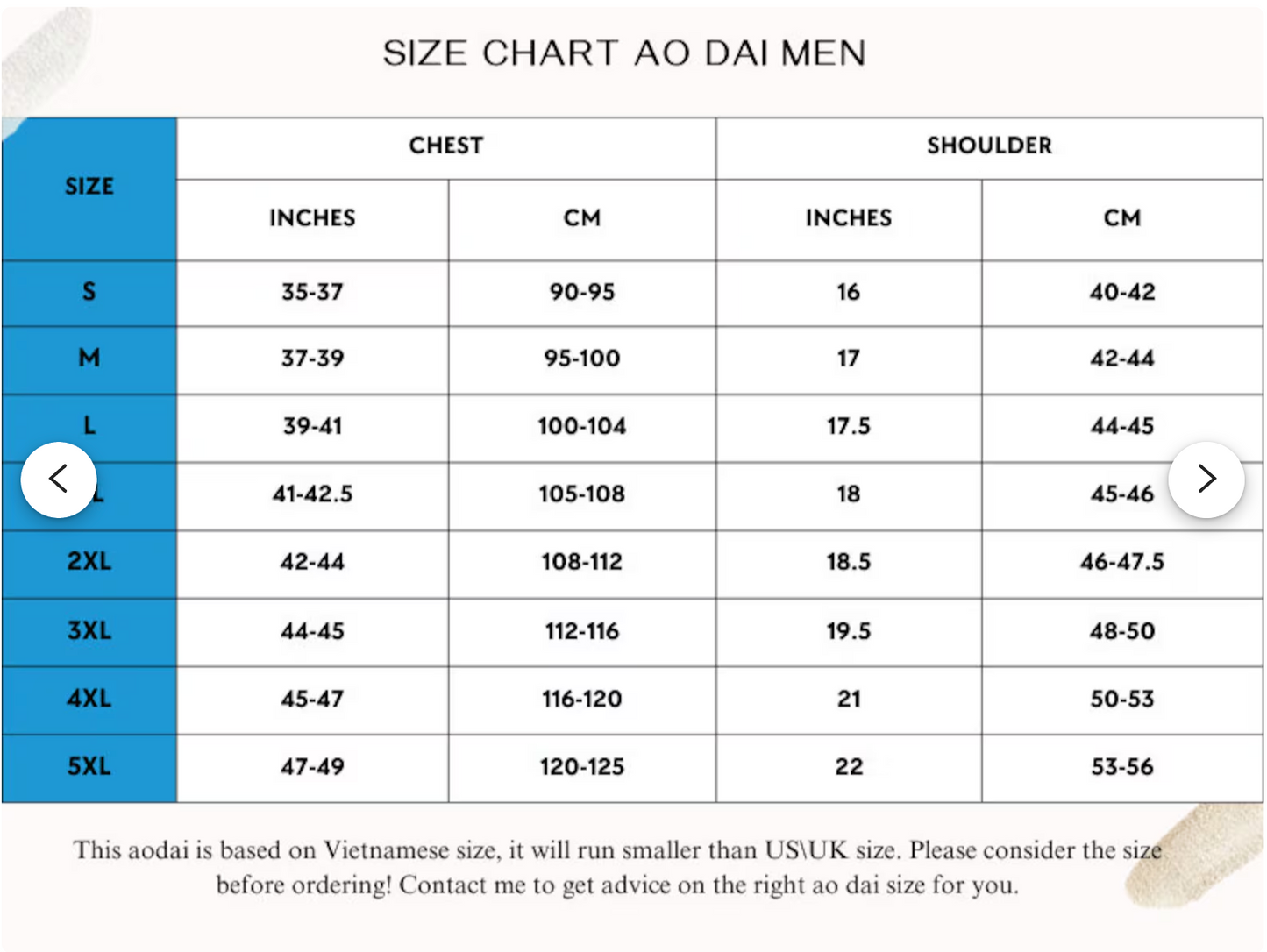 Men Damark Gam Ao Dai | Pre-made Traditional Vietnamese Ao Dai