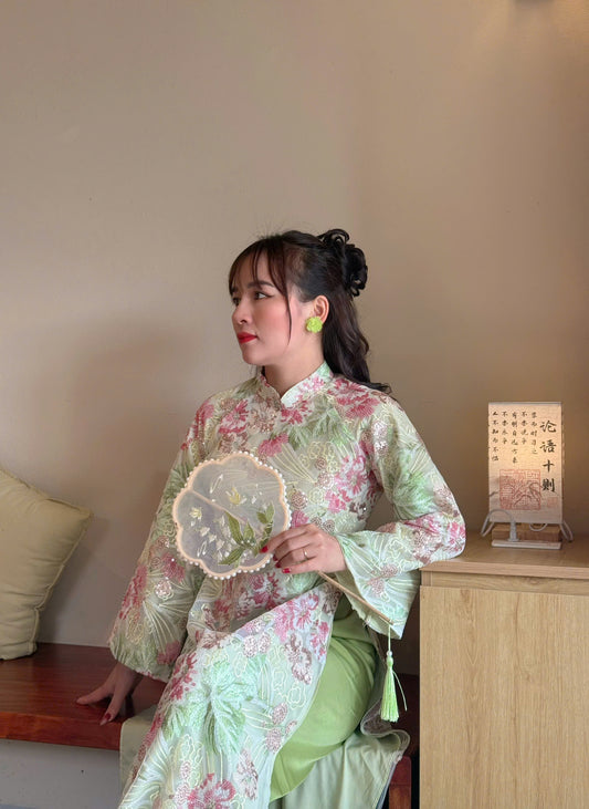 Áo Dài Kim Sa Xanh | Vietnamese women's ao dai | Ao dai For Special Events
