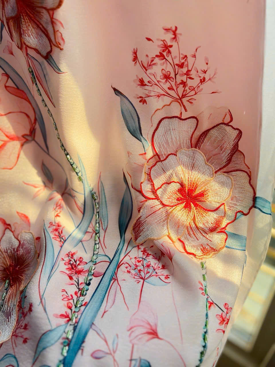 NELLY Vivid Graden Floral Embroidery Ao Dai For Women | Ao Dai For Special Events