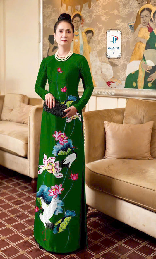 3D Lotus Floral Ao Dai - Vietnamese Ao Dai For Women -Traditional Ao Dai