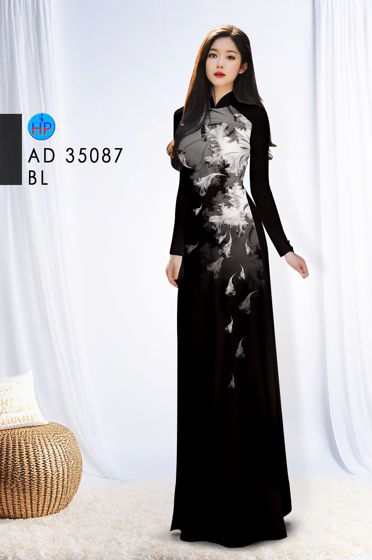 Pre-order Ao Dai For Women | Vietnamese long dress | Áo Dài Lụa In Hoa | Printed Fly LeavesPattern