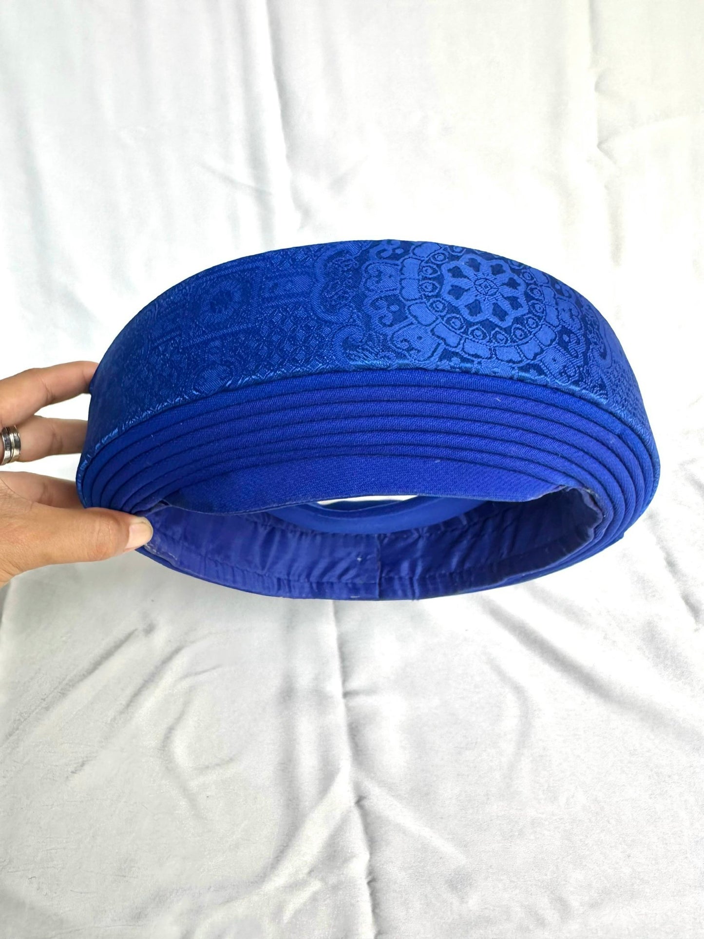 Blue Brocade Hat Ao Dai For Groomsmen- Headband for Ao Dai Dress - Khăn Đóng Chú Rể