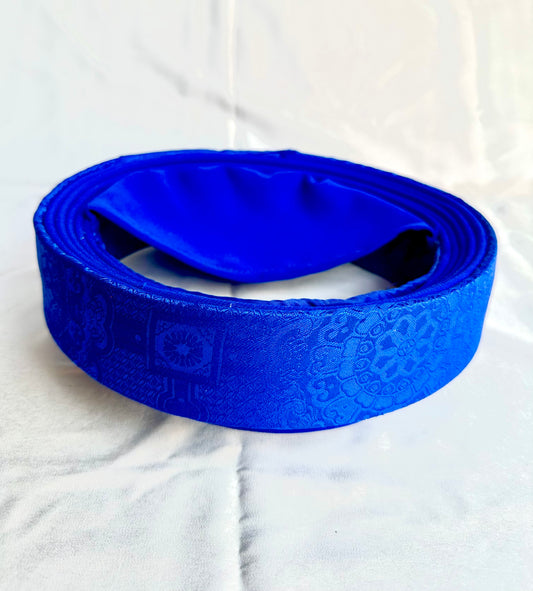Blue Brocade Hat Ao Dai For Groomsmen- Headband for Ao Dai Dress - Khăn Đóng Chú Rể