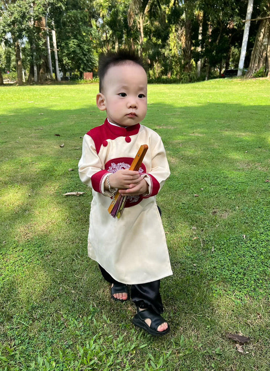 PE1: Boy Ao Dai Dress - Vietnamese Long Dress Ao Dai For Kid