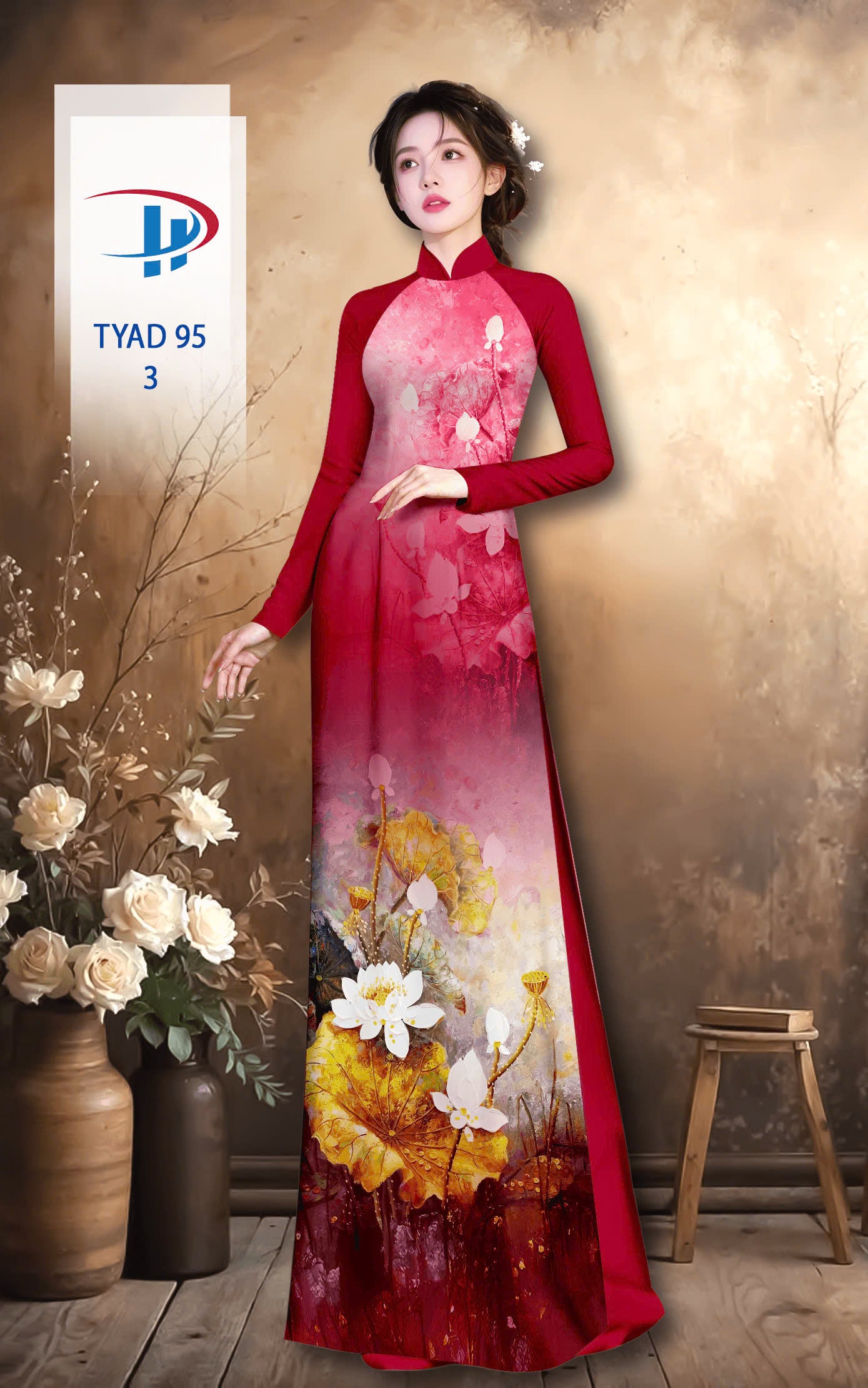 Burgundy Traditional Vietnamese Ao Dai | Women's Vietnam Long Dress
