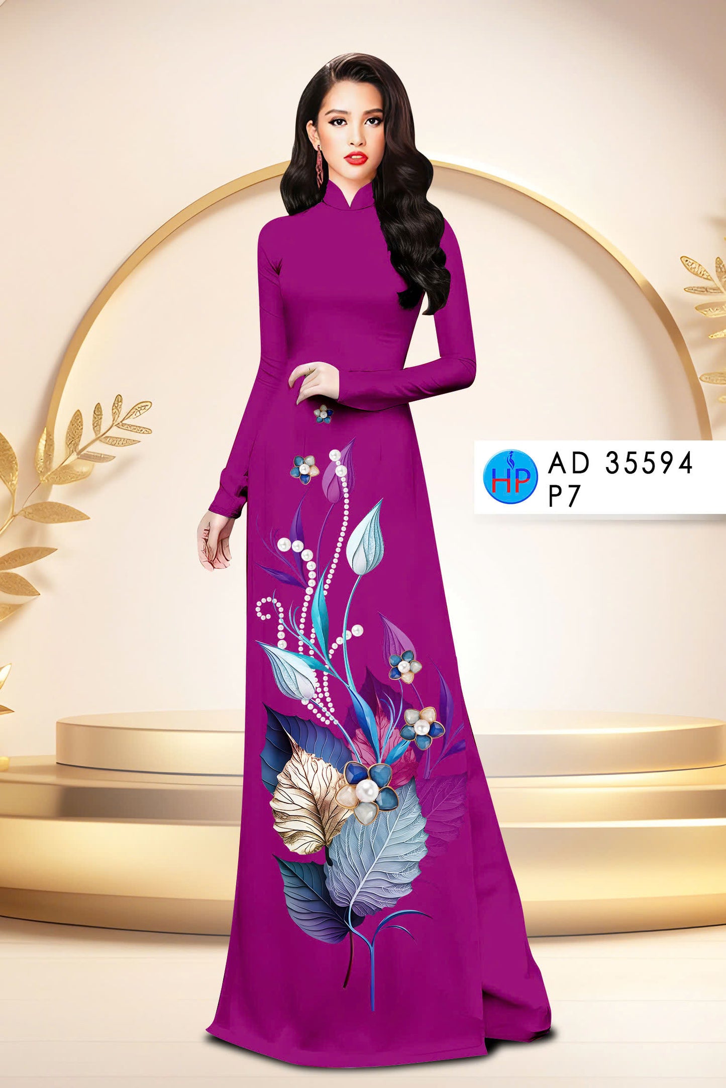 3D Ao Dai For Women | Ombre Printed Ao Dai Vietnam