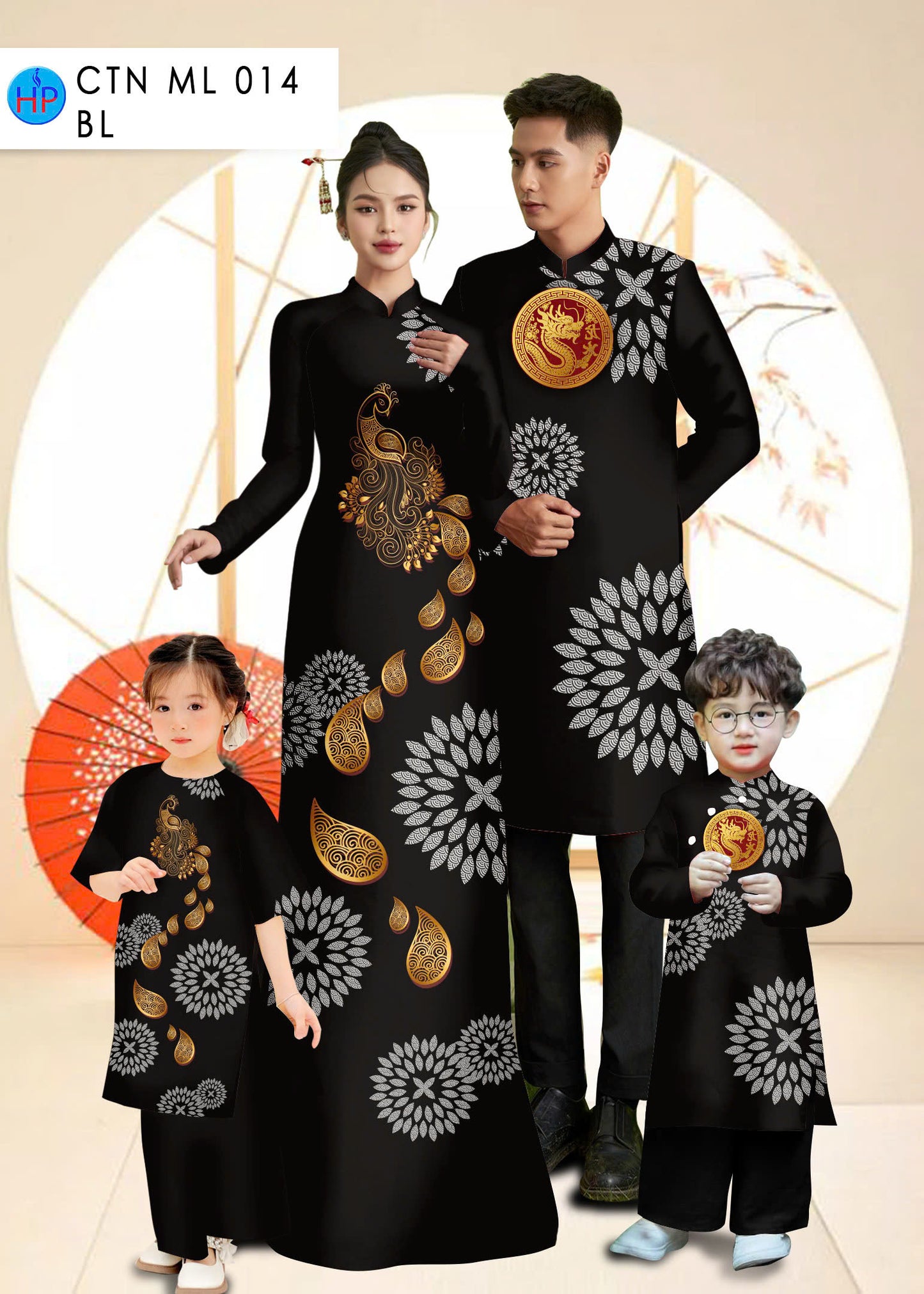 Pre-order: Vietnamese Traditional Ao Dai For Men\Women - Black Ao Dai Vietnam