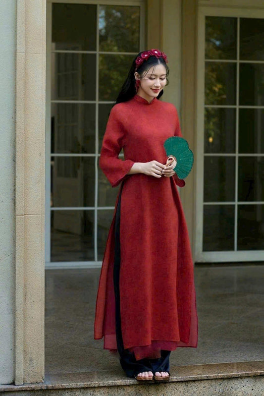 Red Modern Ao Dai Dresses | Áo Dài Cách Tân