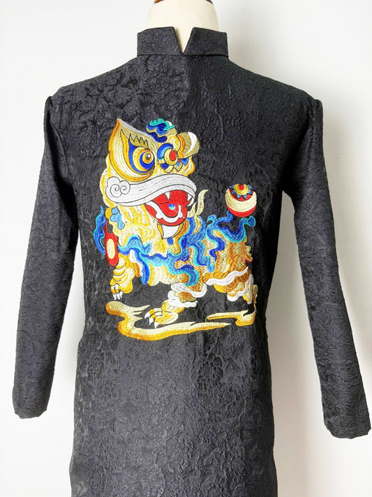 Men Ao Dai | Black Unicorn Ao Dai For Men