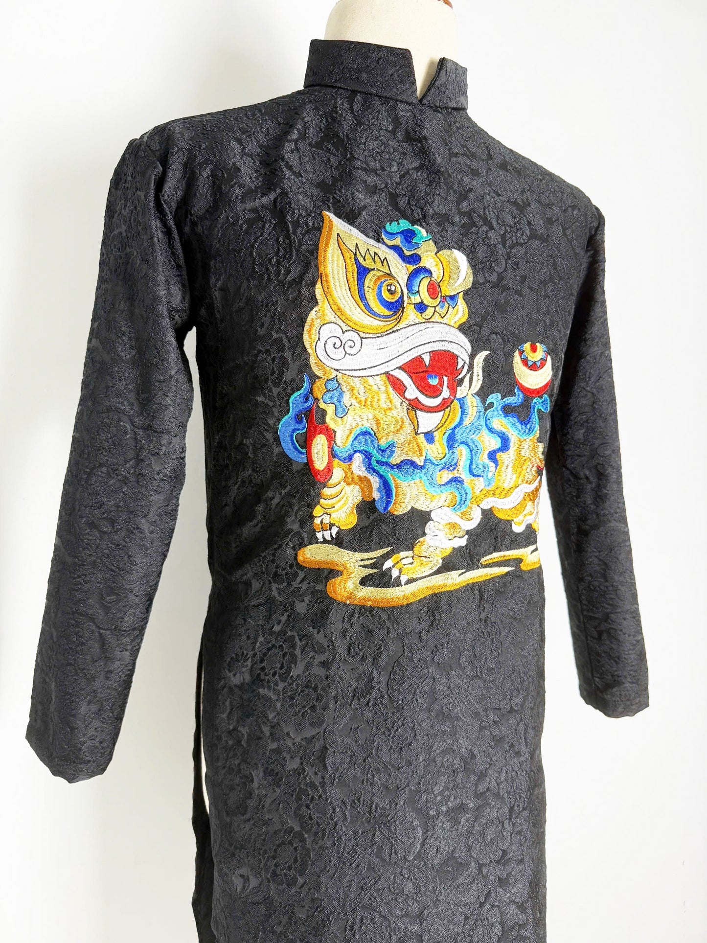 Men Ao Dai | Black Unicorn Ao Dai For Men