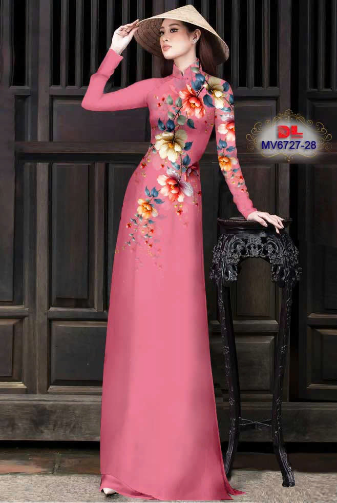 Pre-order: Traditional Vietnamese long dress | 3D Printed Women Ao Dai with Pants | Custom Ao Dai
