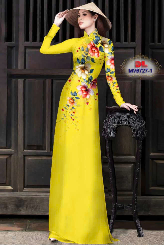 Pre-order: Traditional Vietnamese long dress | 3D Printed Women Ao Dai with Pants | Custom Ao Dai