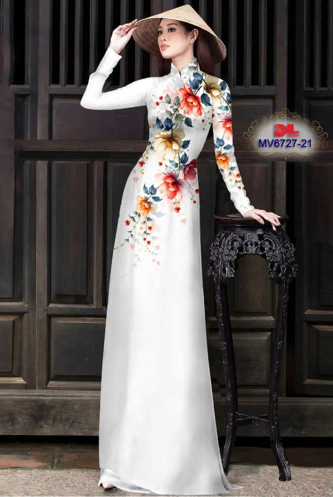 Pre-order: Traditional Vietnamese long dress | 3D Printed Women Ao Dai with Pants | Custom Ao Dai