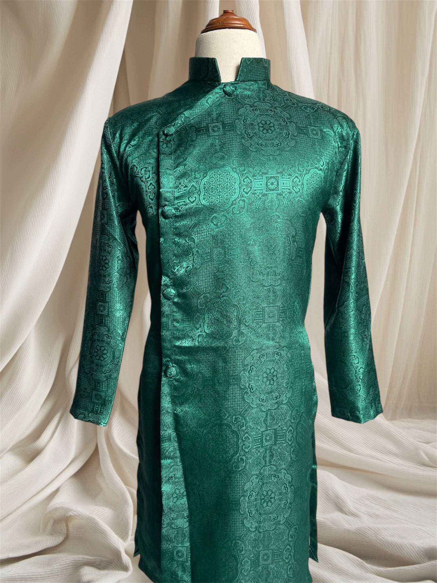 Green Gam Ao Dai For Men - Men Dress | Ao Dai For Groomsmen  Ao Dai Net  Dep Viet