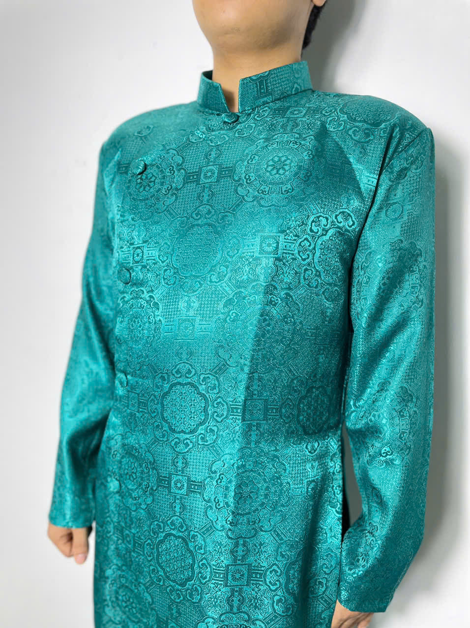 Teal Blue Men Ao Dai Vietnam | Men Ao Dai Dress