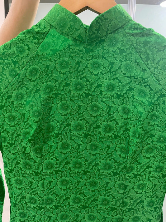 Green Plain Gam Ao Dai Dress | Pre made ao dai for women | Vietnamese long dress