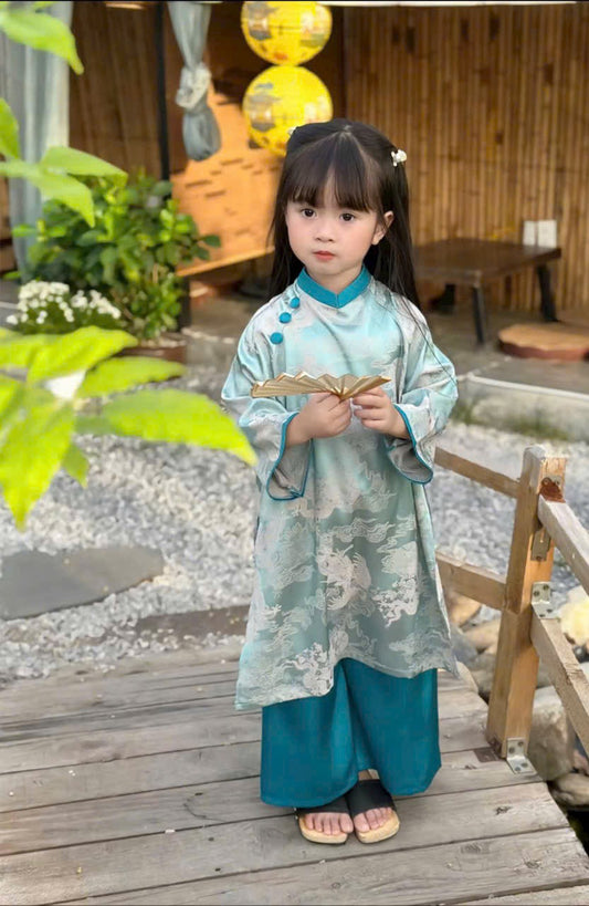 Gấm Ao Dai For Daughter - Baby Girls Ao Dai | Áo Dài Tết