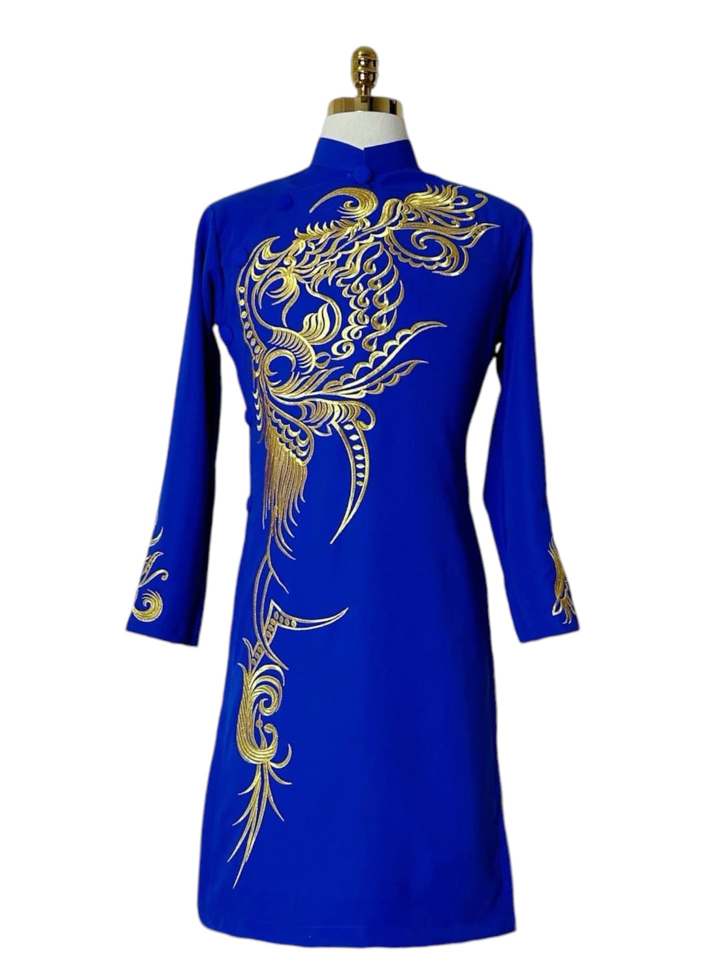 Motif Embroidered Ao Dai Men - Traditional Ao Dai For Men