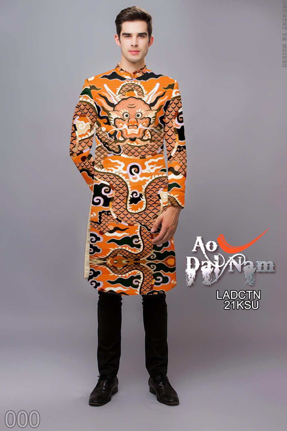Pre-order: Men's Ao Dai - Art 3D Printed Men Ao Dai