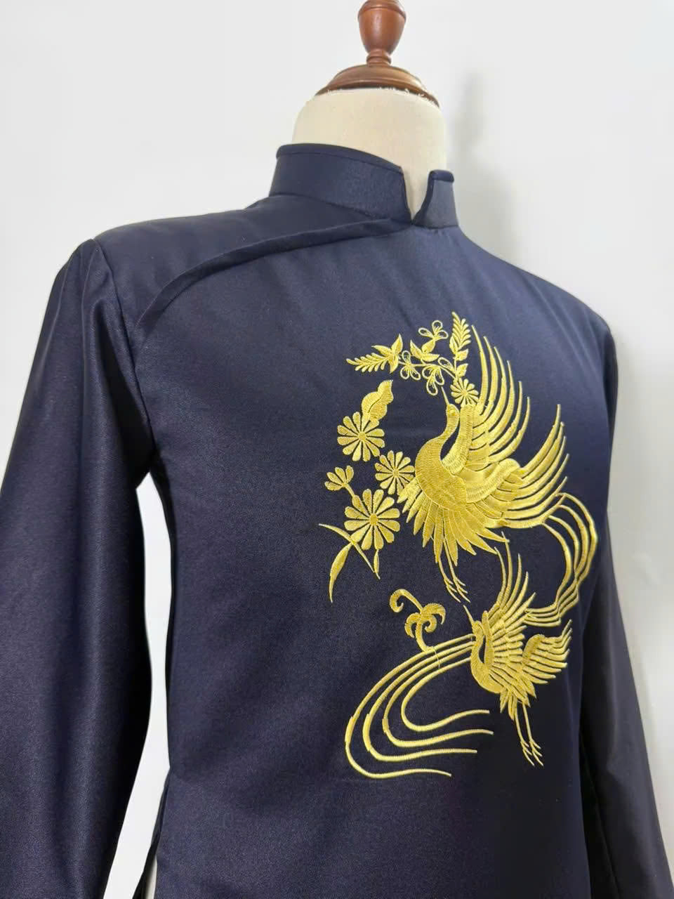 Crane Golden Vietnamese Traditional Ao Dai For Men - Men's Dress
