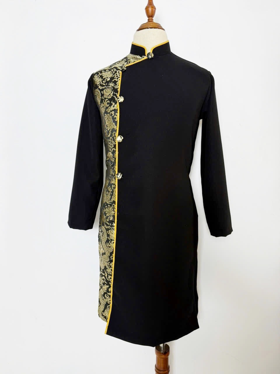 Men Black Gam Ao Dai | Men Dress