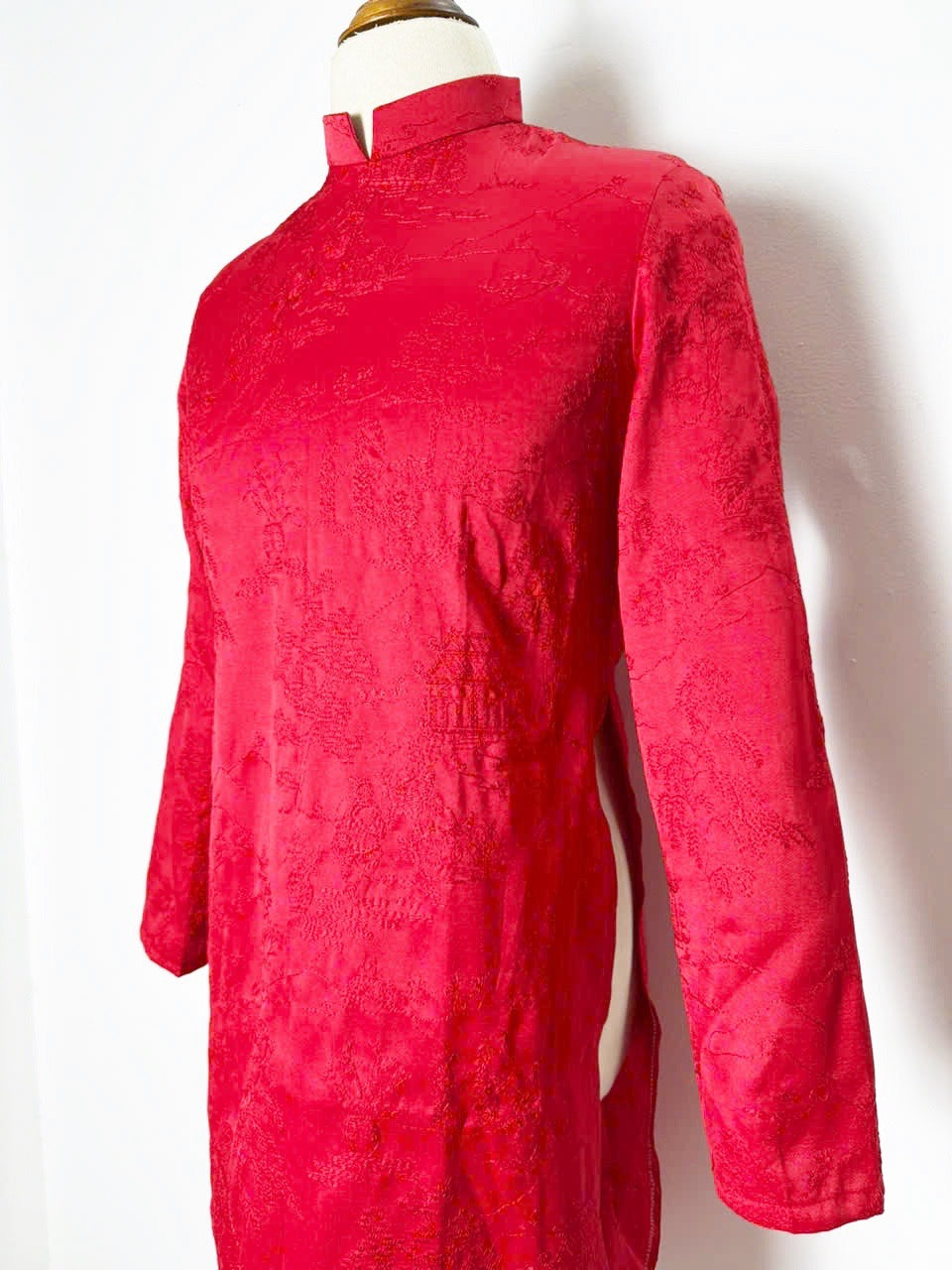 Men's Ao Dai - Blue\Red Hidden Men's Ao Dai | Traditional Long Dress For Men